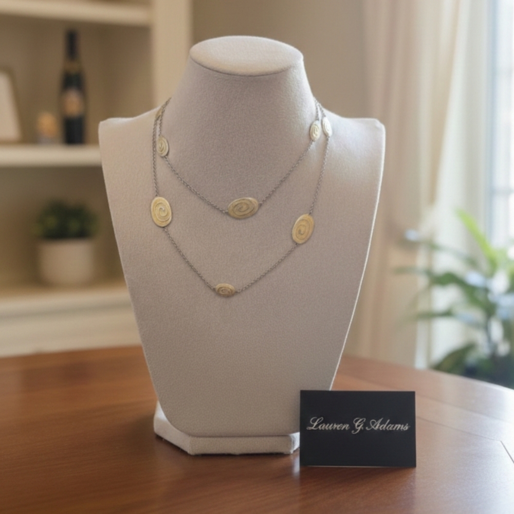 Lauren G Adams Silver Station Silver & Enamel Swirl Necklace